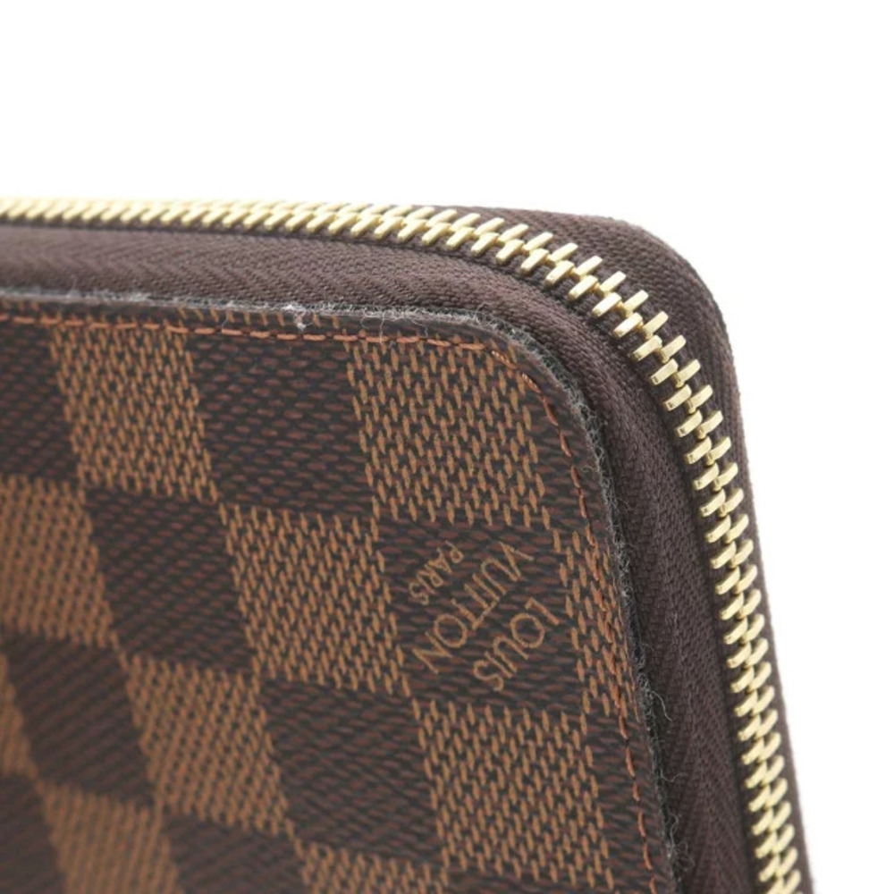 Louis Vuitton Long Brown Round Brown Wallet Damier Ebene Zippy - Picture 7 of 8